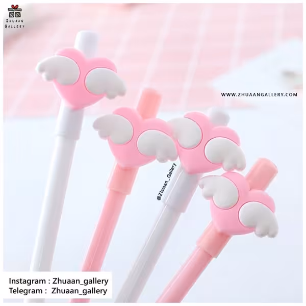 روان نویس قلب بالدار صورتی