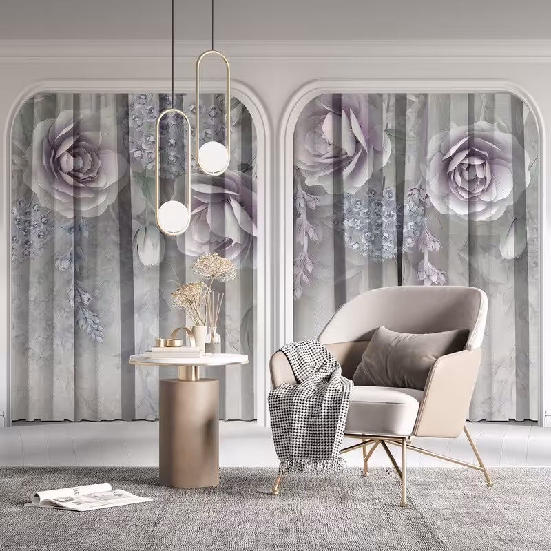 پرده پانچی هازان سه بعدی سایز 140 در 280 کد 3003