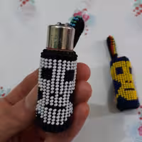 جا فندکی کوچک منجوقی طراح دار رنگ های زیبا جنس عالی مقاوم