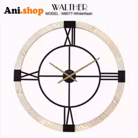 ساعت دیواری قطر 80 ترکیب چوب و فلز  M8077_WhiteWash