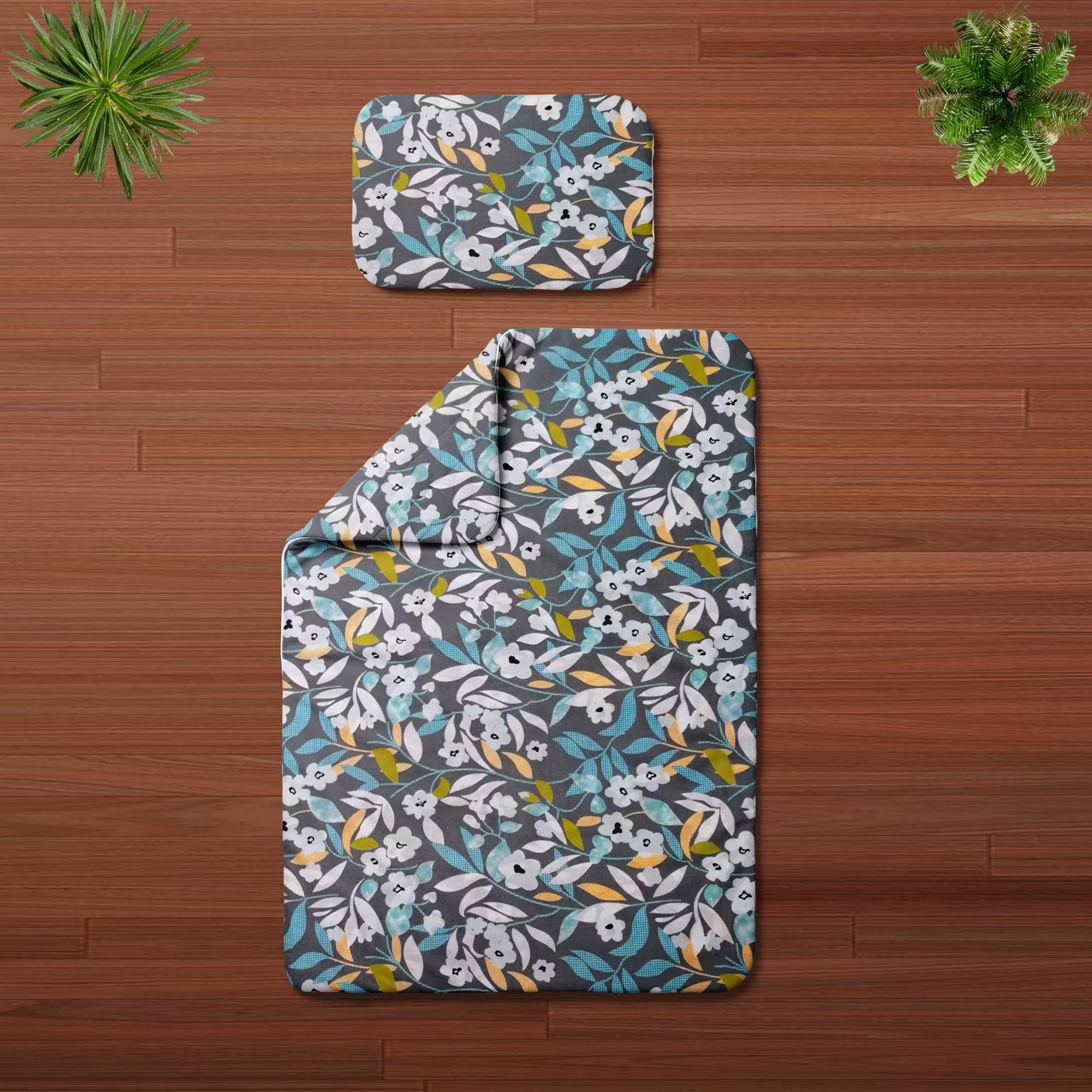 کاور تشک مهمان یکنفره جنس پلی استر پنبه با روبالشی کد 235