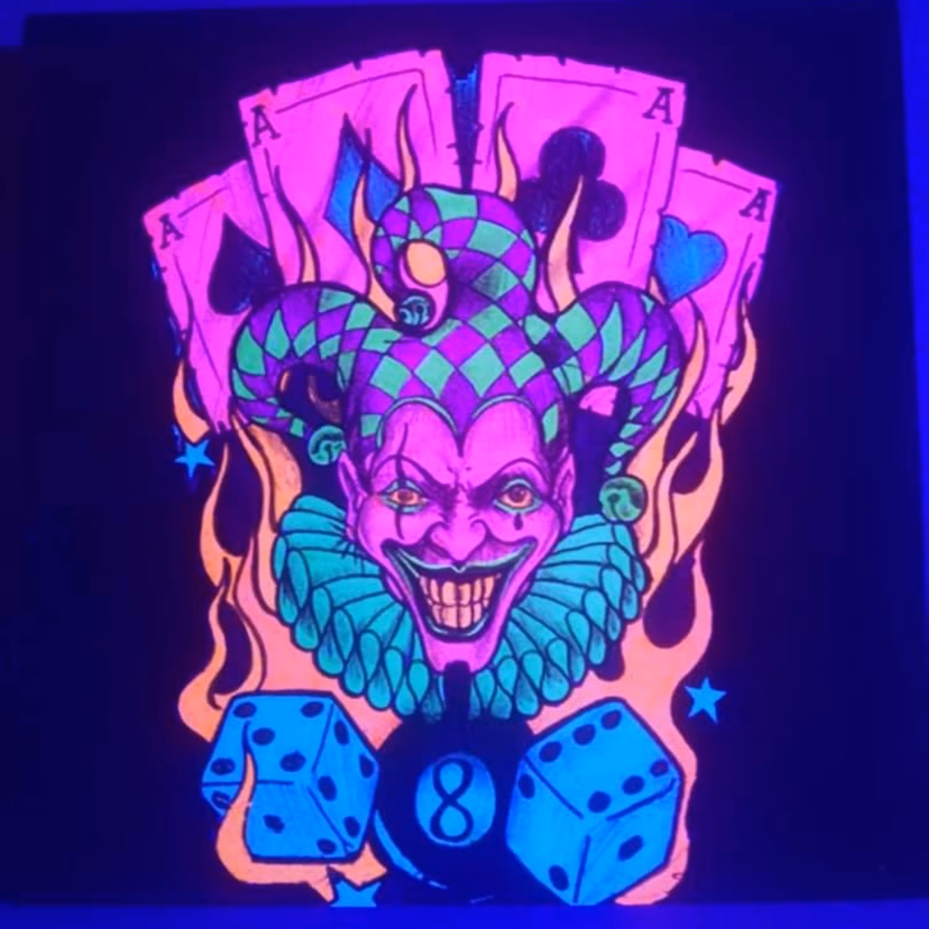 تابلو بلک لایت با طرح جوکر 2 سایز 15 در 20 سانتی متر Blacklight