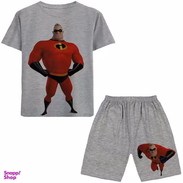 ست تیشرت آستین کوتاه و شلوارک پسرانه مدل مردشگفت انگیز