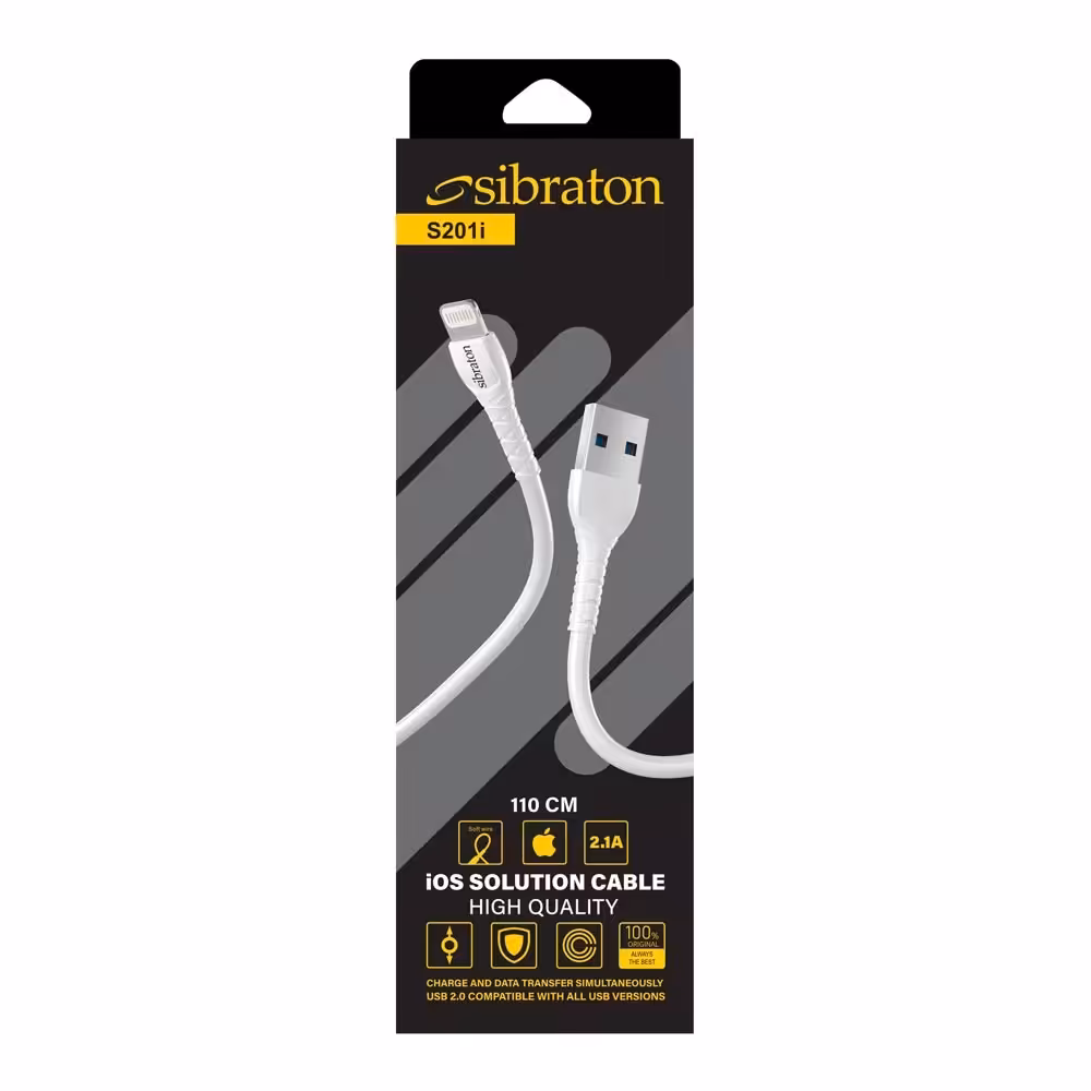 کابل شارژ  آیفون فست شارژ مدل SIBRATON s201i