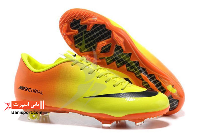 کفش فوتبال نارنجی زرد Nike Mercurial