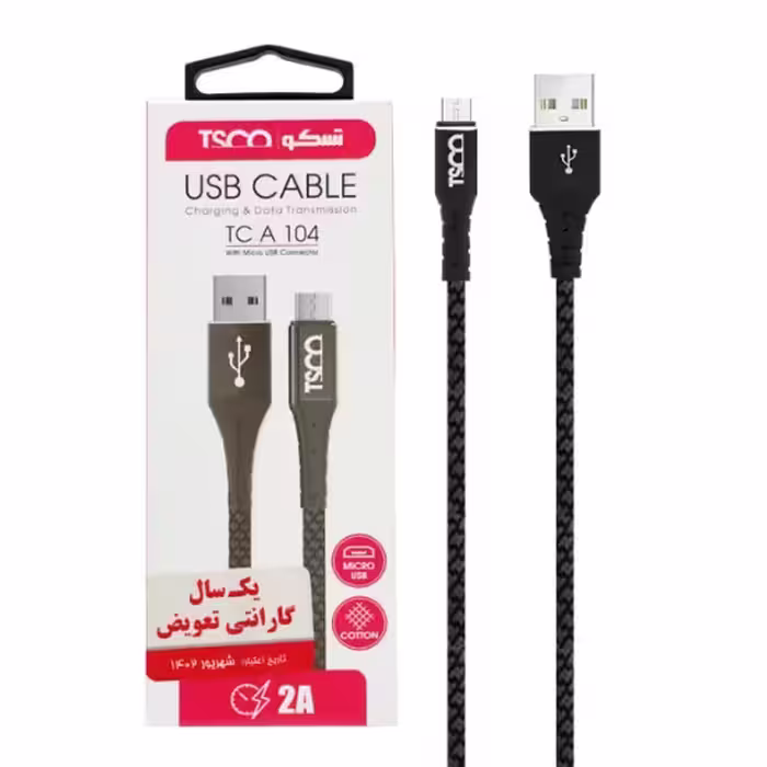 کابل تبدیل USB به Micro-USB تسکو مدل TC A104 طول 1 متر