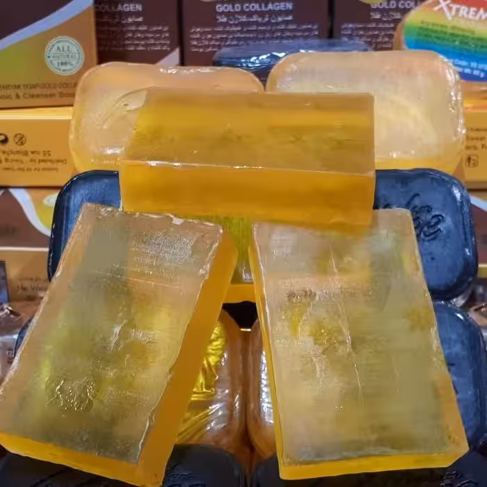 پک 2عددی صابون ایدیال اصلی شامل کلاژن طلا ضد جوش و تنظیم چربی پوست .یه روشن کننده عالیه