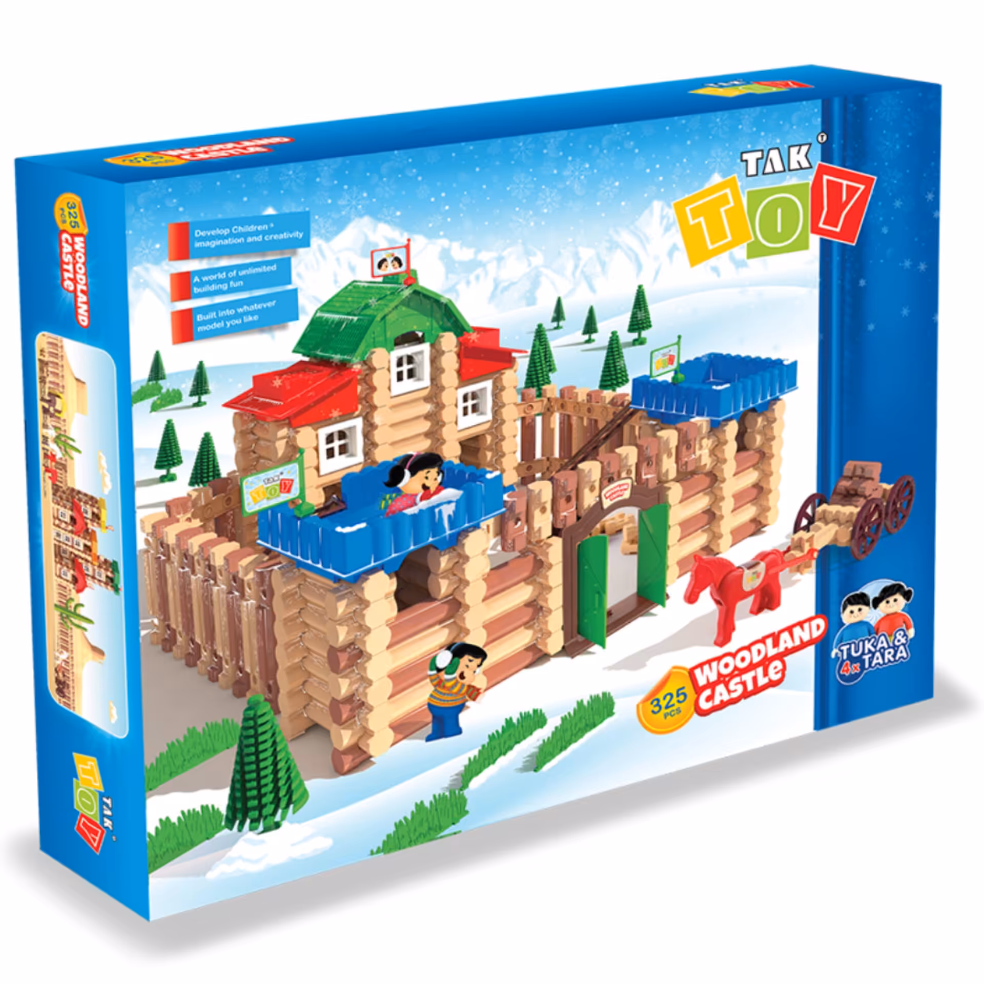 اسباب بازی قلعه 325 قطعه تک توی به همراه 4 عدد آدمک و اسب 