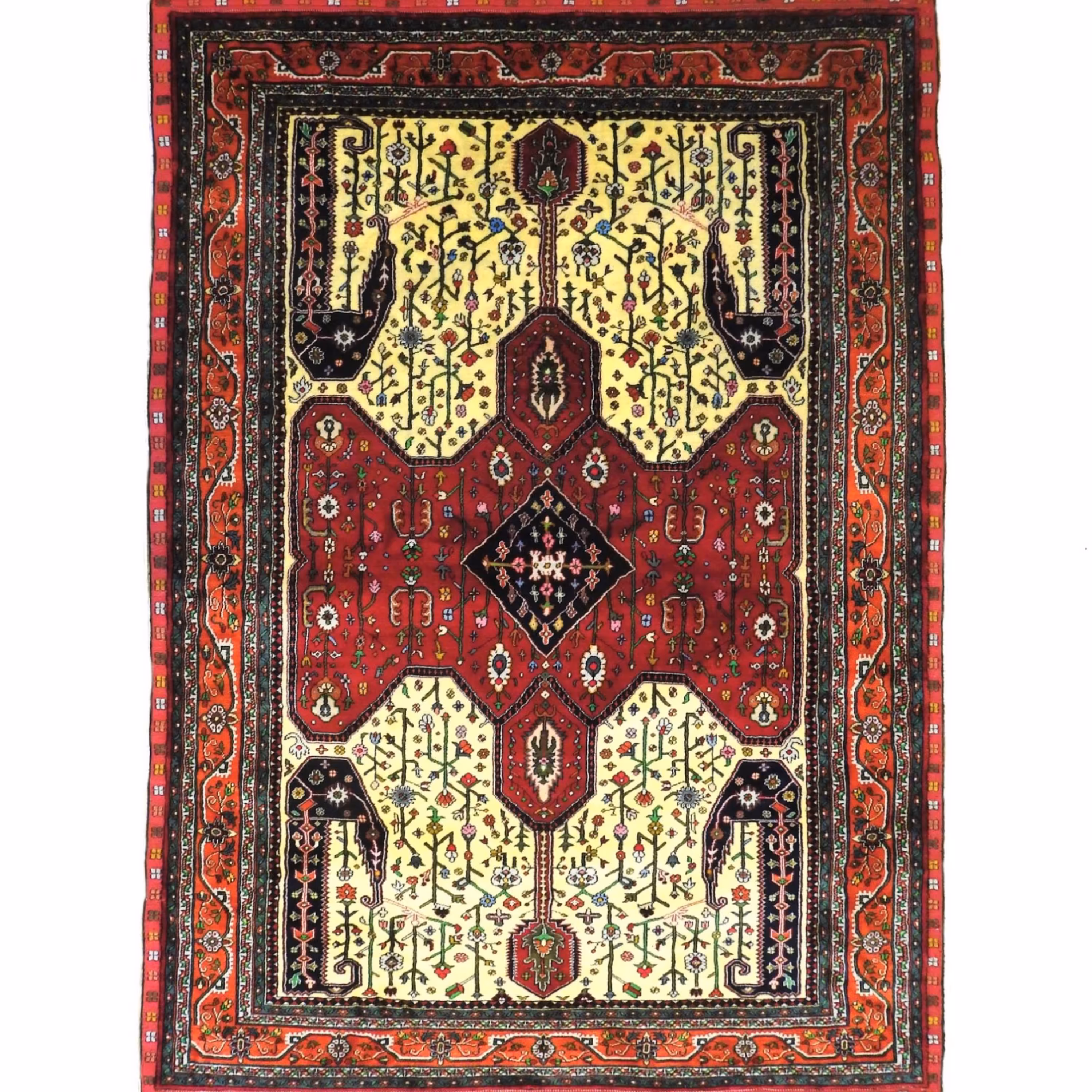 فرش دست بافت  دورو  تمام ابریشم 115-168