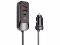 شارژر فندکی فست شارژ یو اس بی و تایپ سی 120 وات ویوو Wi-QC015