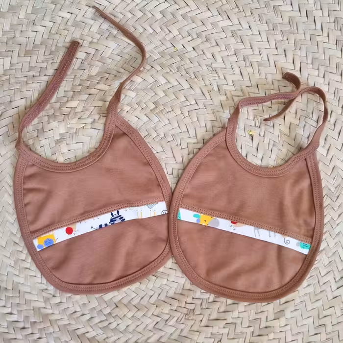 پیشبند نوزادی مناسب 0ماه تا یکسال تک رنگ صددرصد پنبه