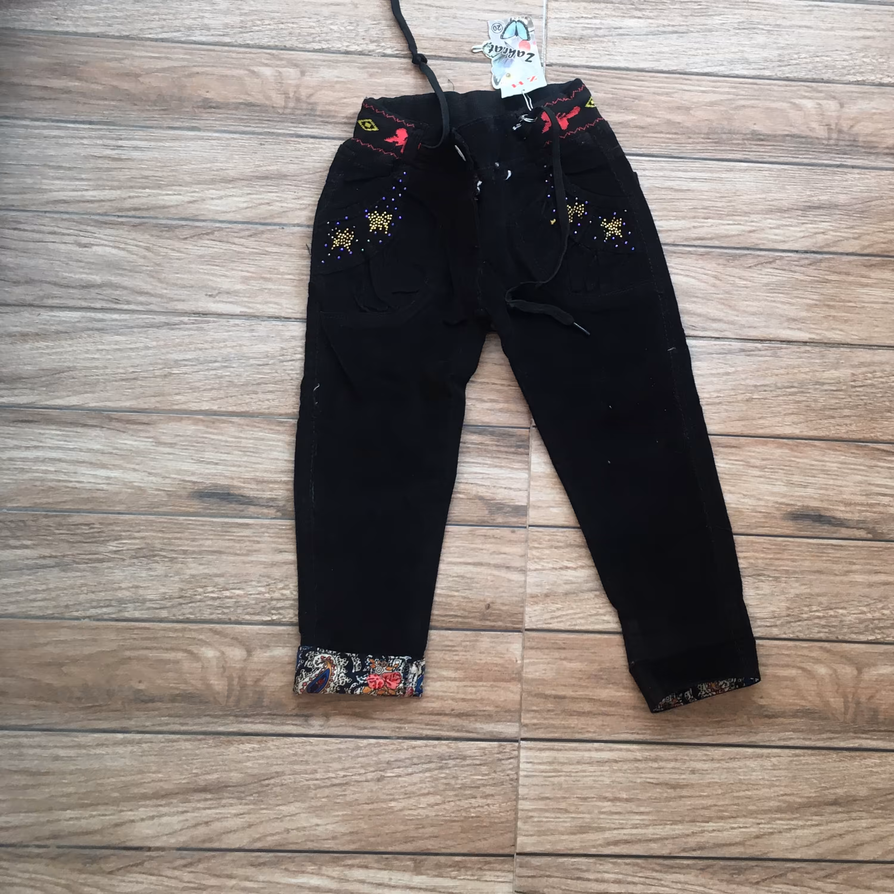 شلوار مخمل کبریتی دخترانه وارداتی رنگ مشکی