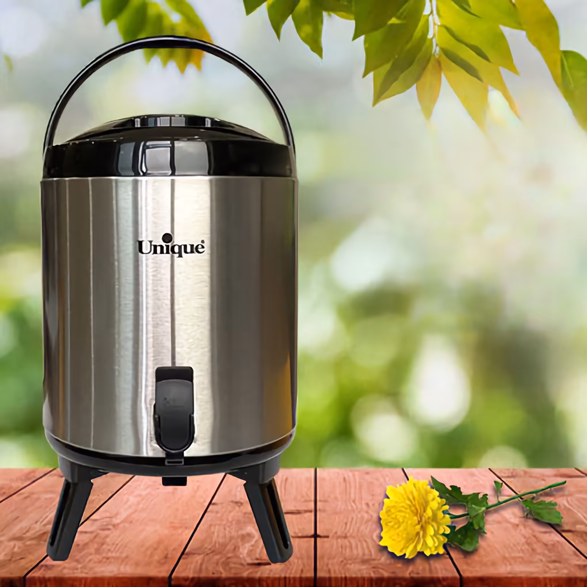 کلمن 6 لیتری پایه دار استیل برند یونیک