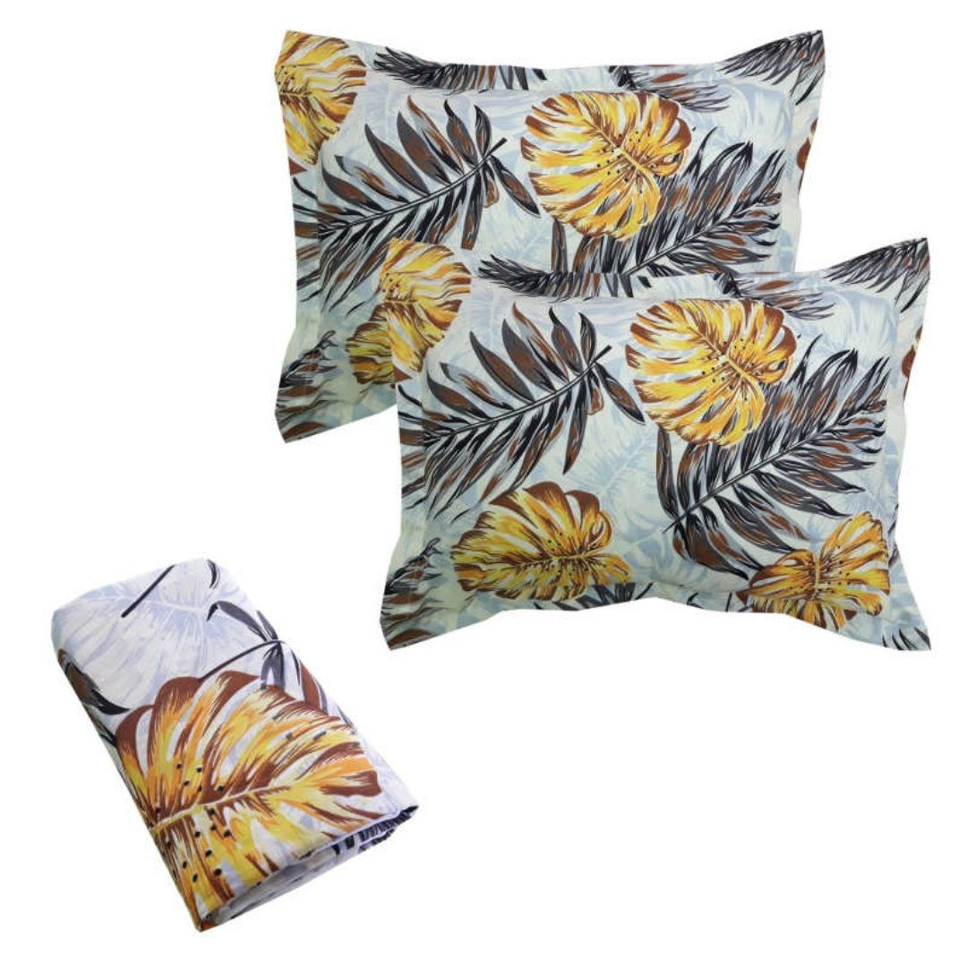 سرویس ملحفه سندس دو نفره 3 تکه طرح هاوایی 01