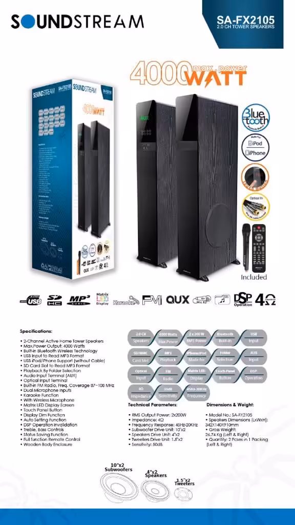 اسپیکر ساند استریم مدل SA-FX2105