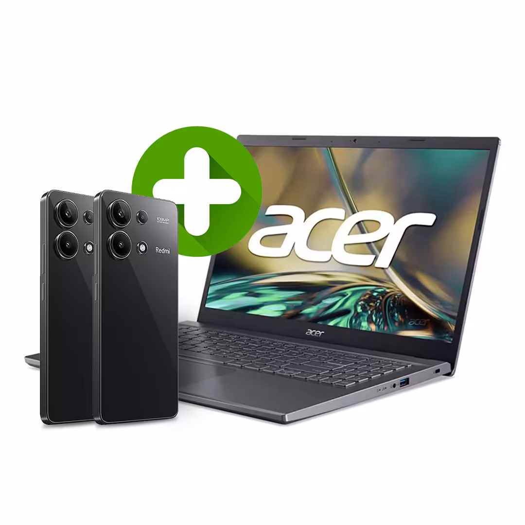 خرید و قیمت لپ تاپ ایسر Aspire 5 A515، پردازنده Core i5-12450H، گرافیک اینتل UHD   دو عدد گوشی شیائومی Redmi Note 13 4G