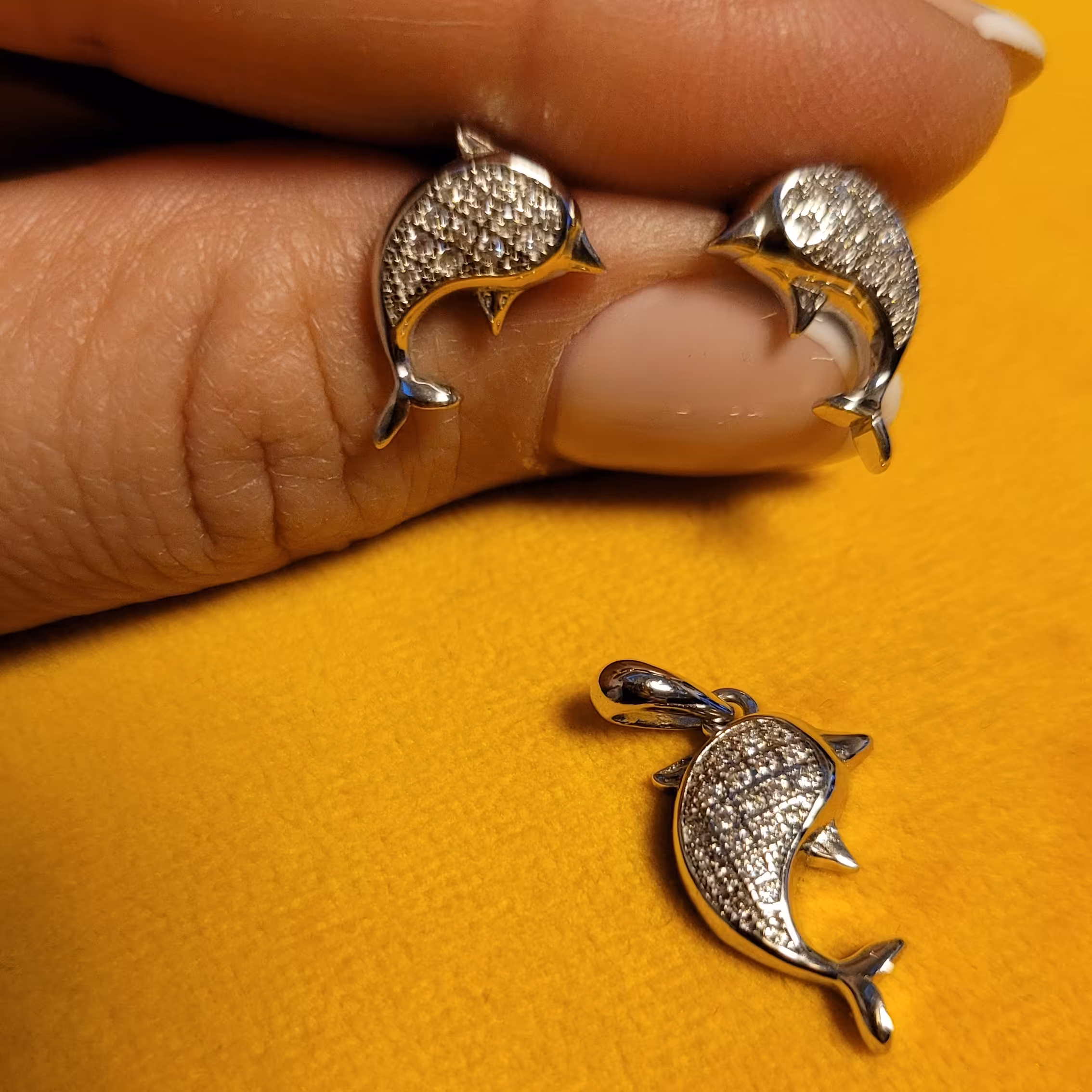 نیم ست جواهر نقره  925              