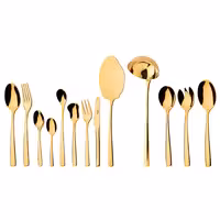 سرویس قاشق و چنگال 18 نفره ناب استیل طرح فلورانس طلایی PVD (116 پارچه)