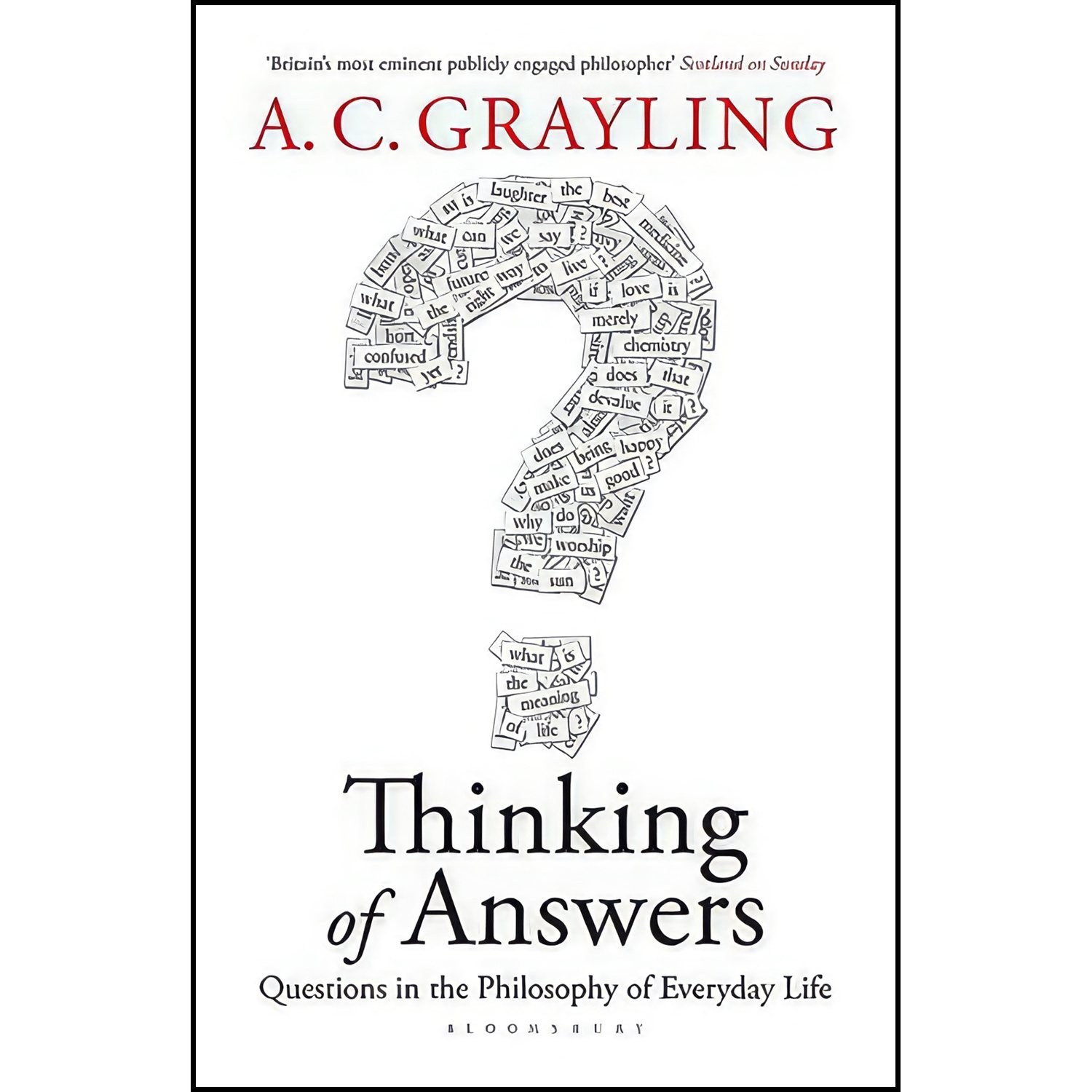 کتاب زبان اصلی Thinking of Answers اثر A C Grayling