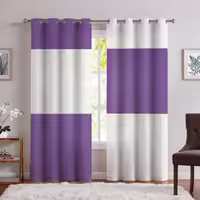 پرده چاپی مدل پانچ رنگ بنفش SA-947