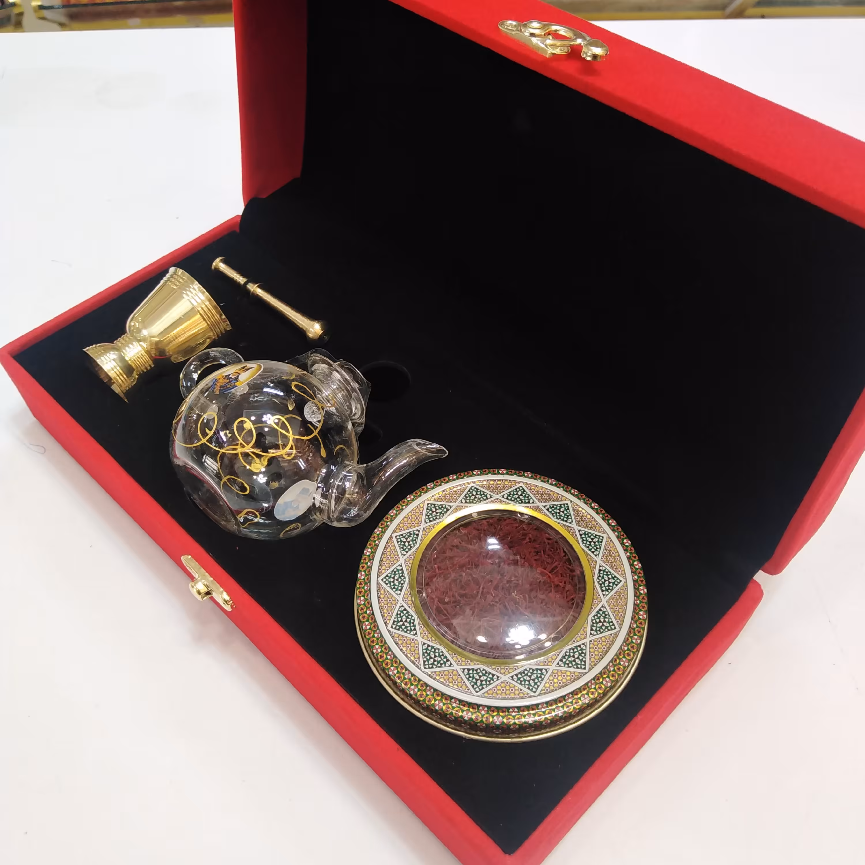 پک مخمل زعفران قوری دار