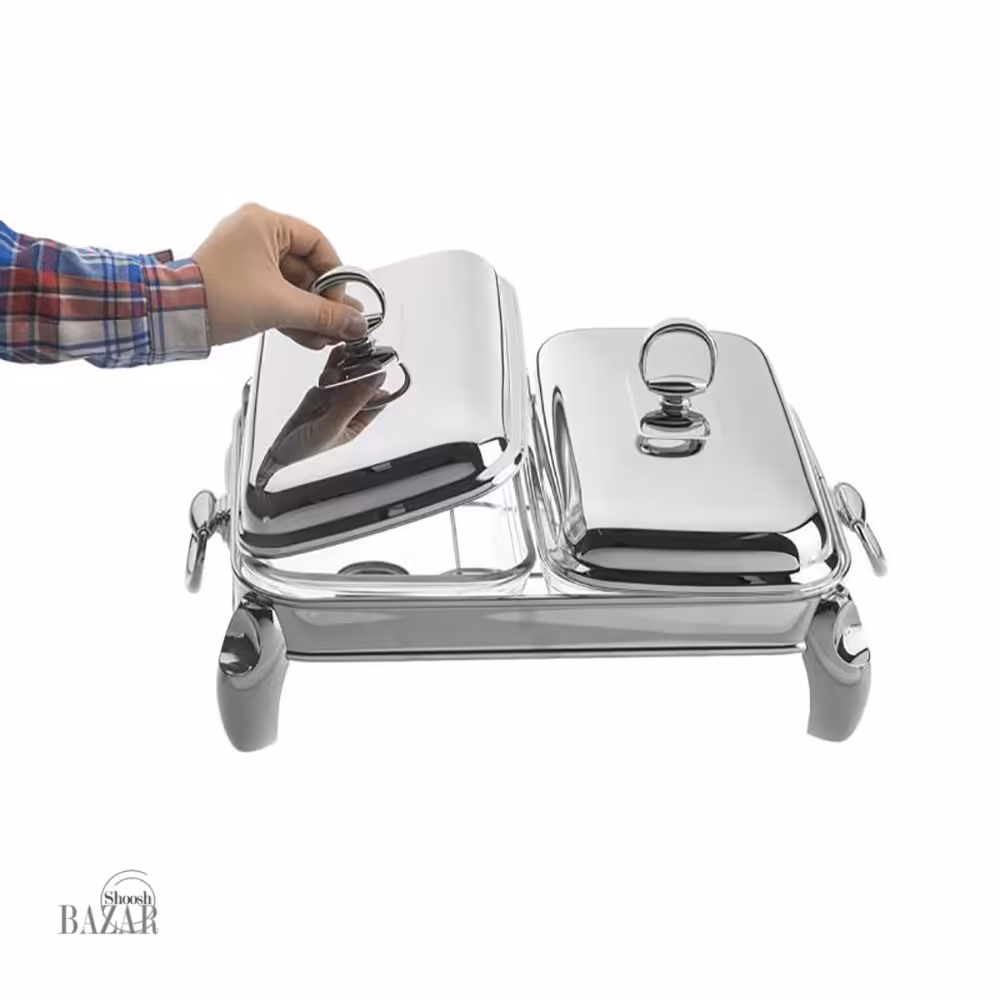 سوفله خوری دو قلو مستطیل پافیلی کروم ام جی اس کد 3104