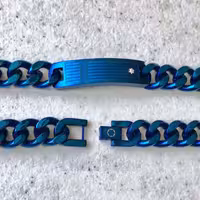 دستبند استیل زنجیر کارتیر  با پلاک مونت بلانک