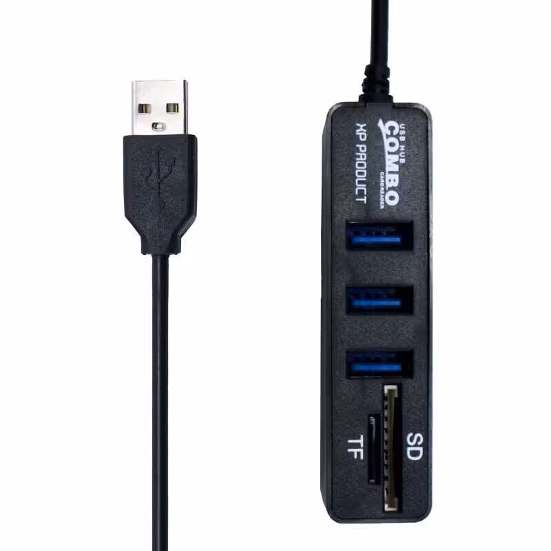هاب USB 2.0 سه پورت Xp مدل X834 Combo به همراه کارت خوان