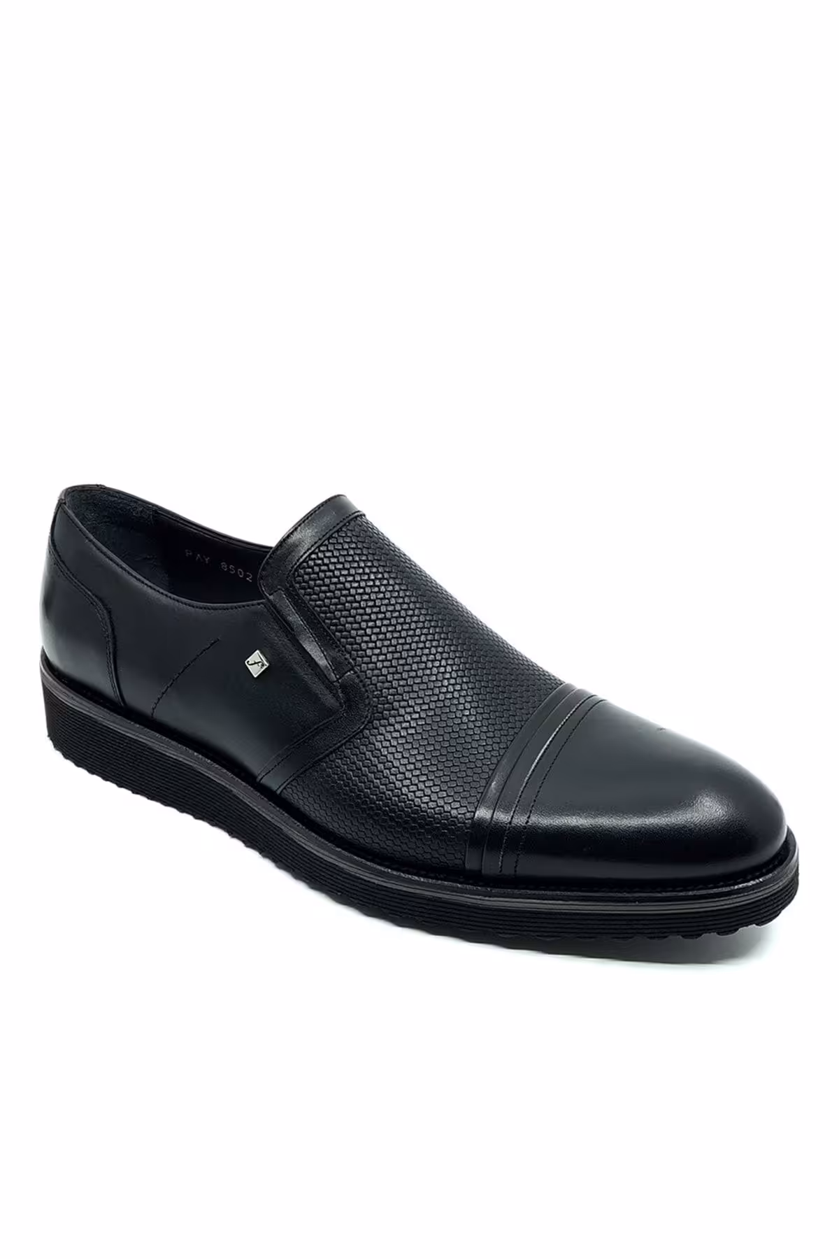 کفش های کژوال مشکی مردانه روزانه چرمی سیاه 8502 46 763 Fosco