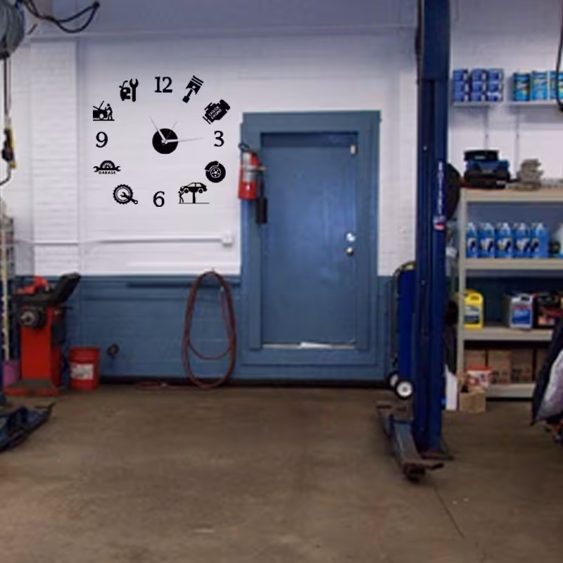 ساعت دیواری استیکری طرح مکانیک