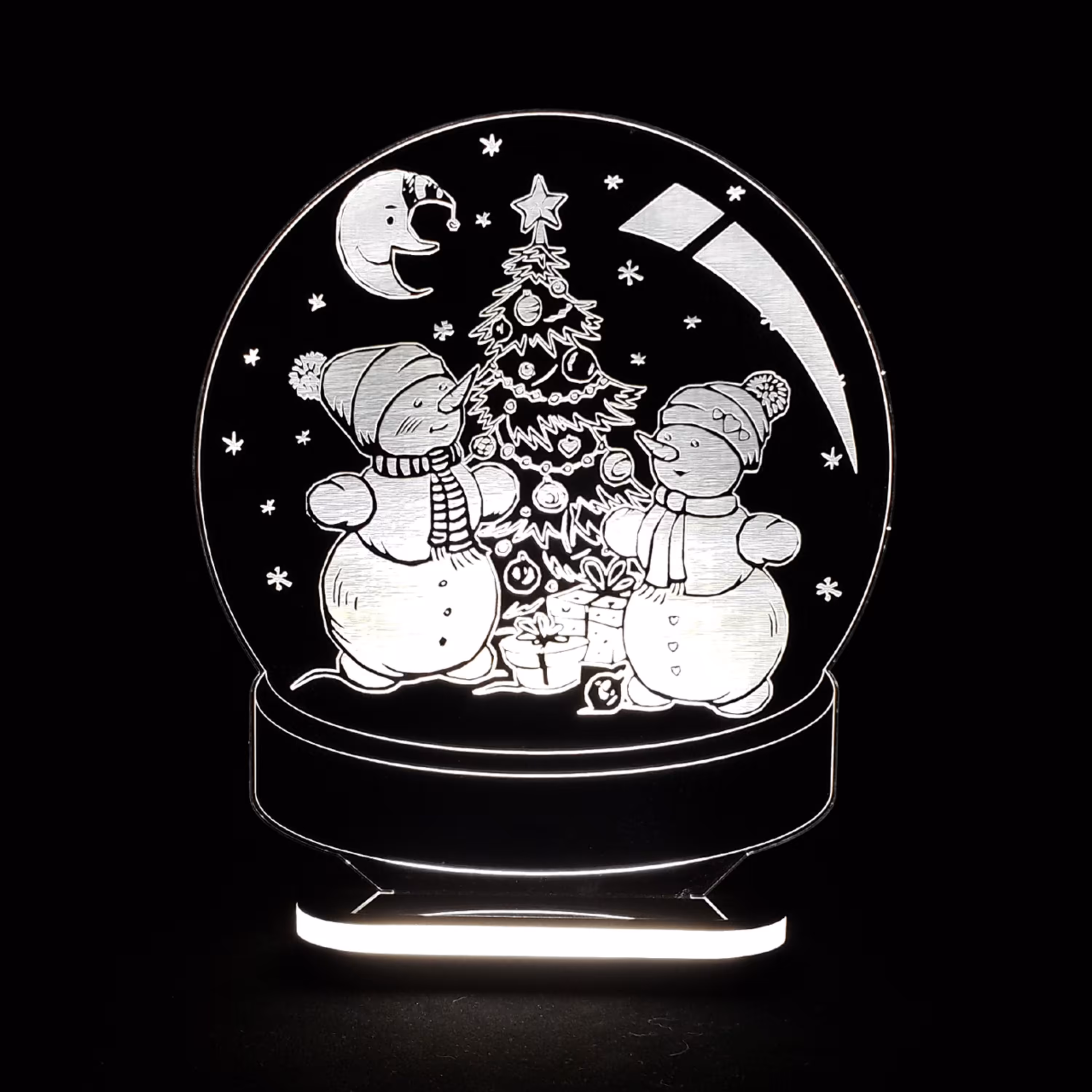 چراغ خواب طرح گوی آدم برفی ـ ارسال رایگان ـ سایز 20 در 15 رنگ سفید