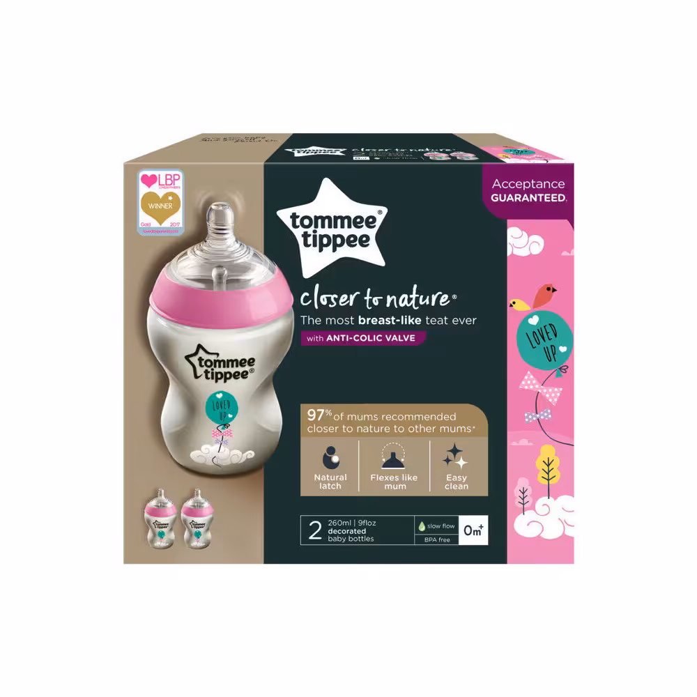 شیشه شیر تامی تیپی Tommee Tippee ظرفیت 260 میلی لیتر بسته 2 عددی