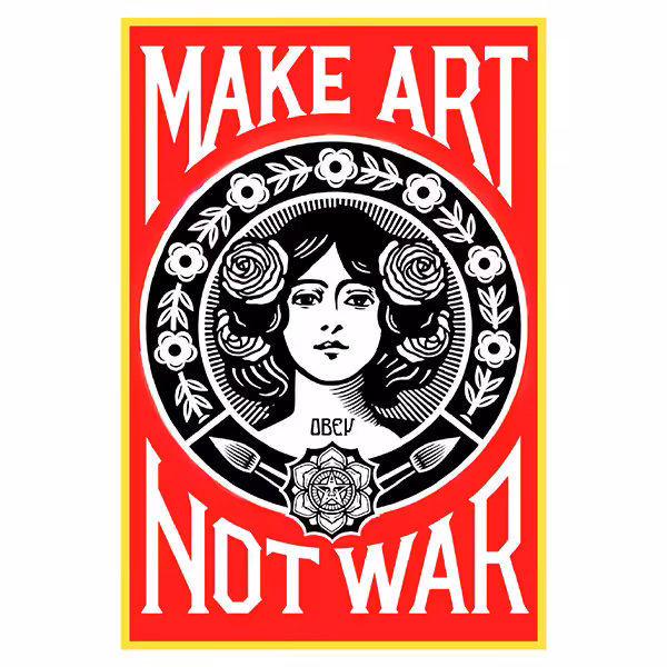 استیکر لپ تاپ طرح هنر بسازید نه جنگ کد 1111MM