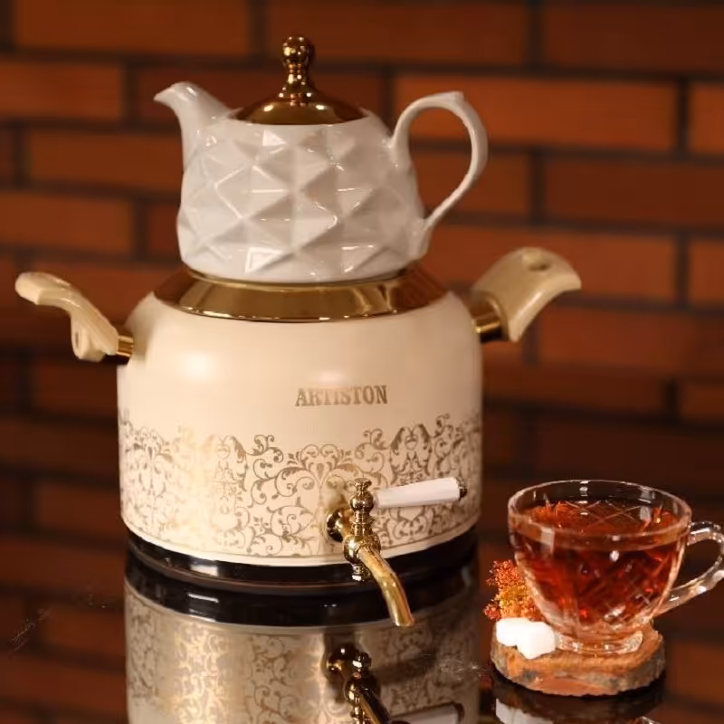 کتری قوری گل بنجامین آرتیستون یک سال ضمانت در رنگبندی ست شده با سرویس آشپزخانه