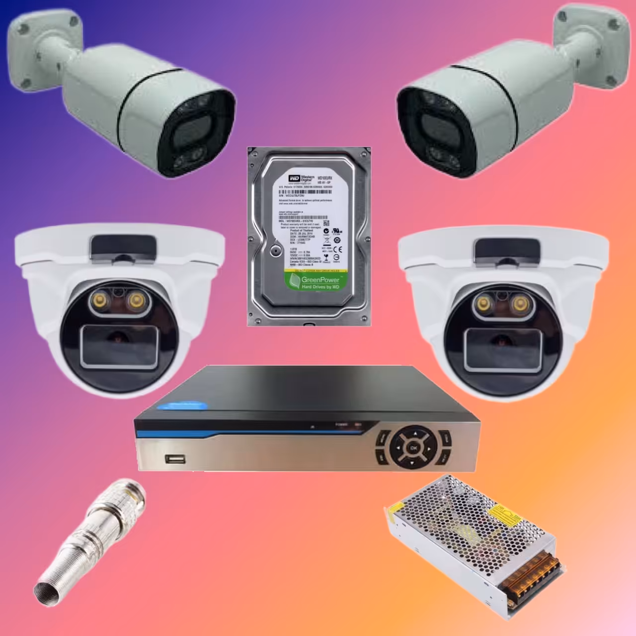 پک دوربین مداربسته دیددرشب رنگی 2 مگاپیکسل