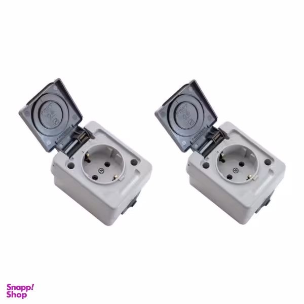 پریز برق ارت دار پارت الکتریک مدل بارانی بسته 2 عددی