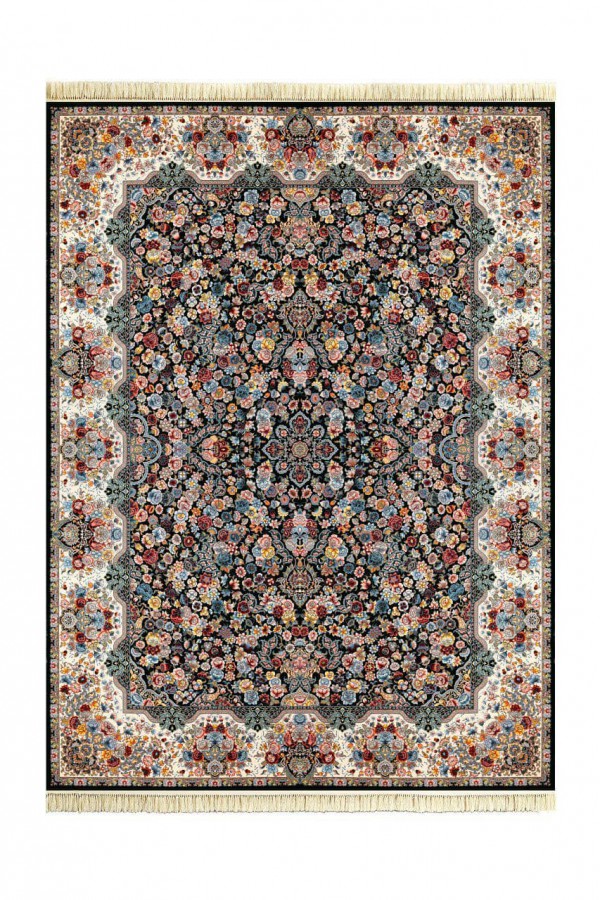 فرش رقص شکوفه ها رنگ سرمه ای