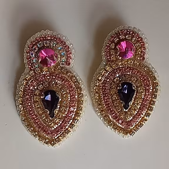 گوشواره جواهر دوزی  کد 24