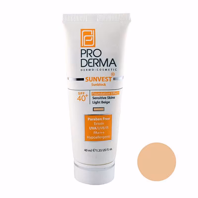 قیمت خرید اینترنتی کرم ضدآفتاب رنگی فاقد چربی SPF50 پرودرما 40 میل | فارموکسین