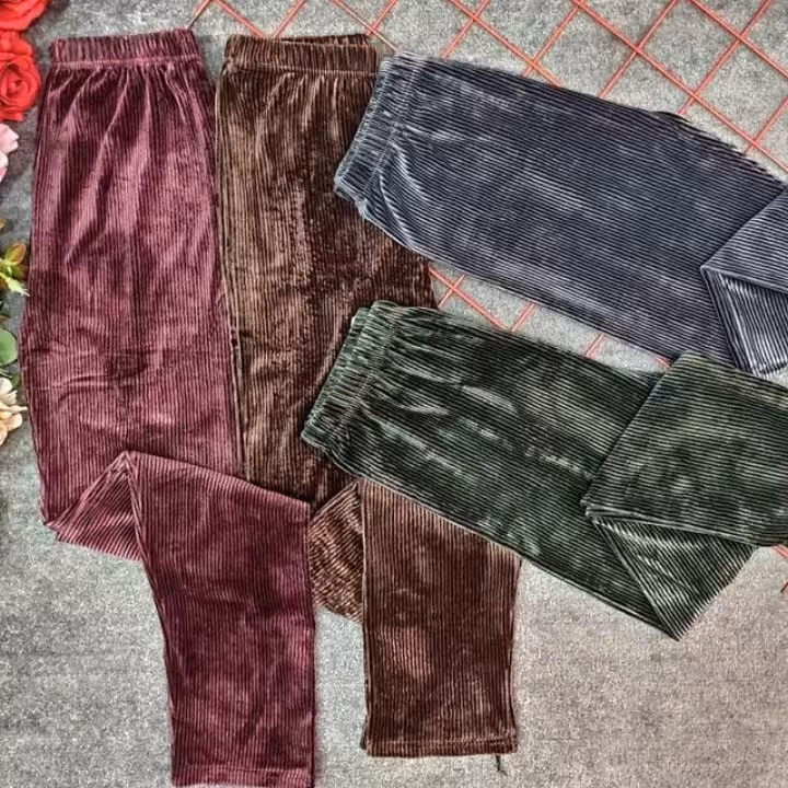 شلوار مخمل کبریتی رنگ مشکی تک