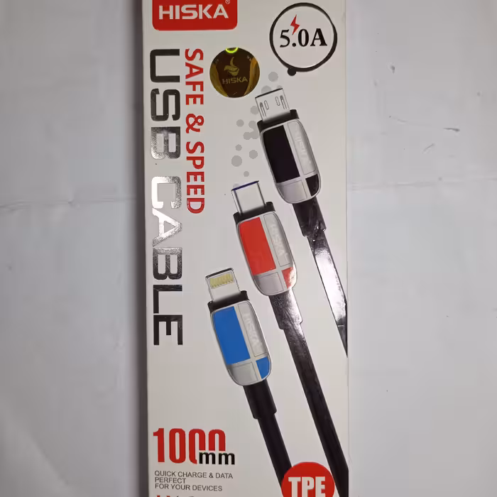کابل type-C فست شارژ 5آمپر برند Hiska