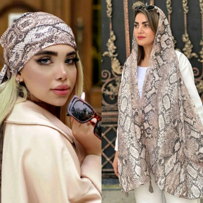 شال نخی طرح پوست ماری 8994