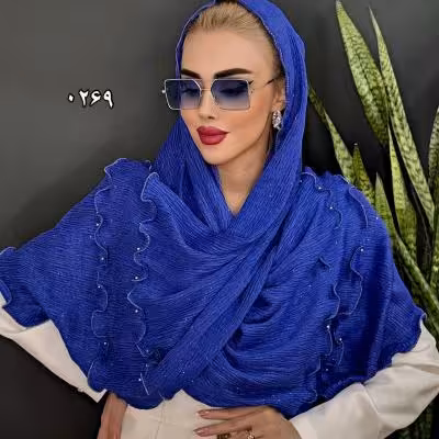 شال نخ پنبه پلیسه شاین دامنی