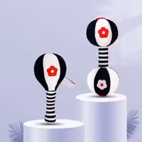 جغجغه مخمل دمبل بالن ودمبل تولولو tololo مشکي و سفيد  t1682363-2ab