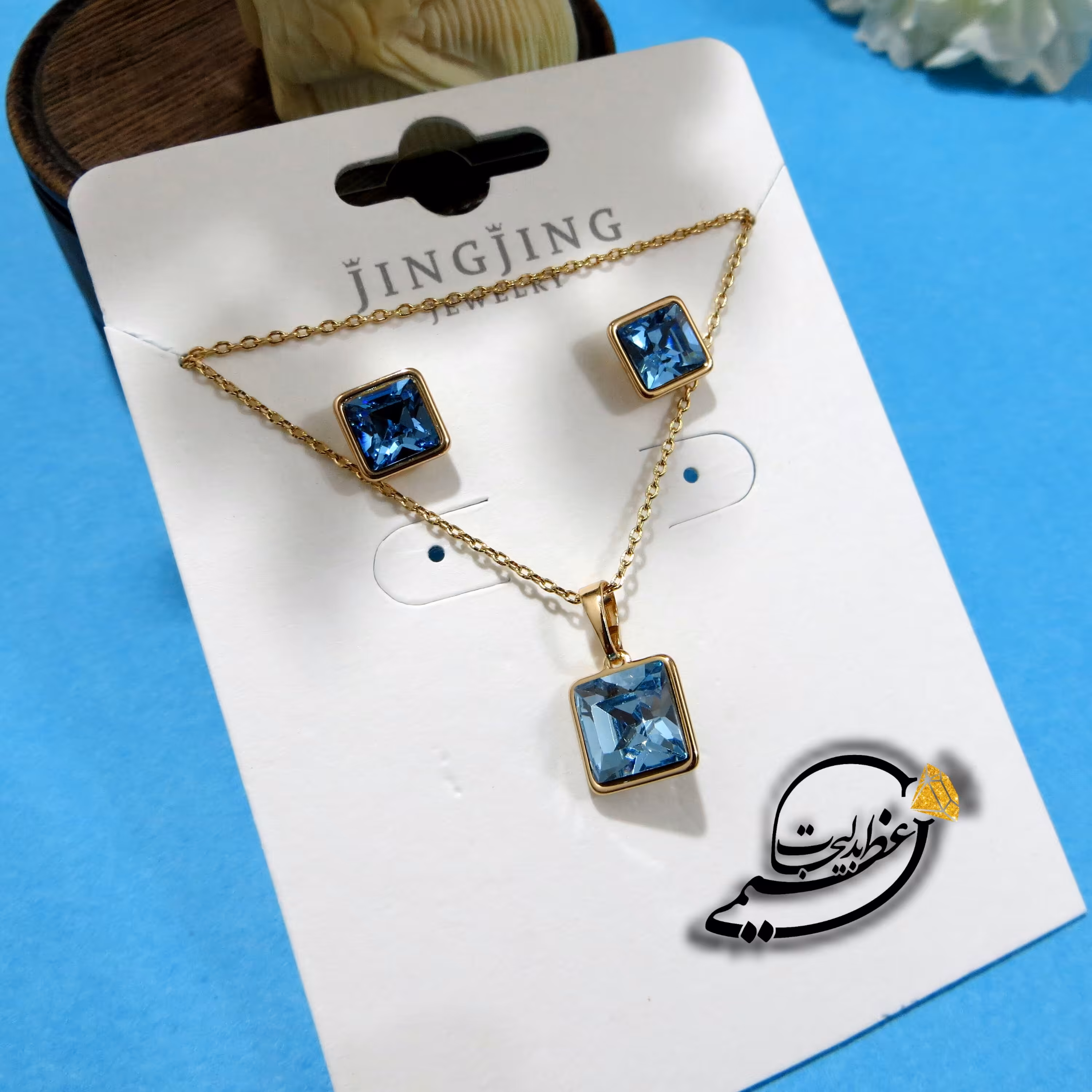 نیم ست برند Xuping مدل JingJing از جنس مس و روکش طلا بسیار زیبا با کریستال سوارسکی Swarovski تراش خورده اصلی کد 3