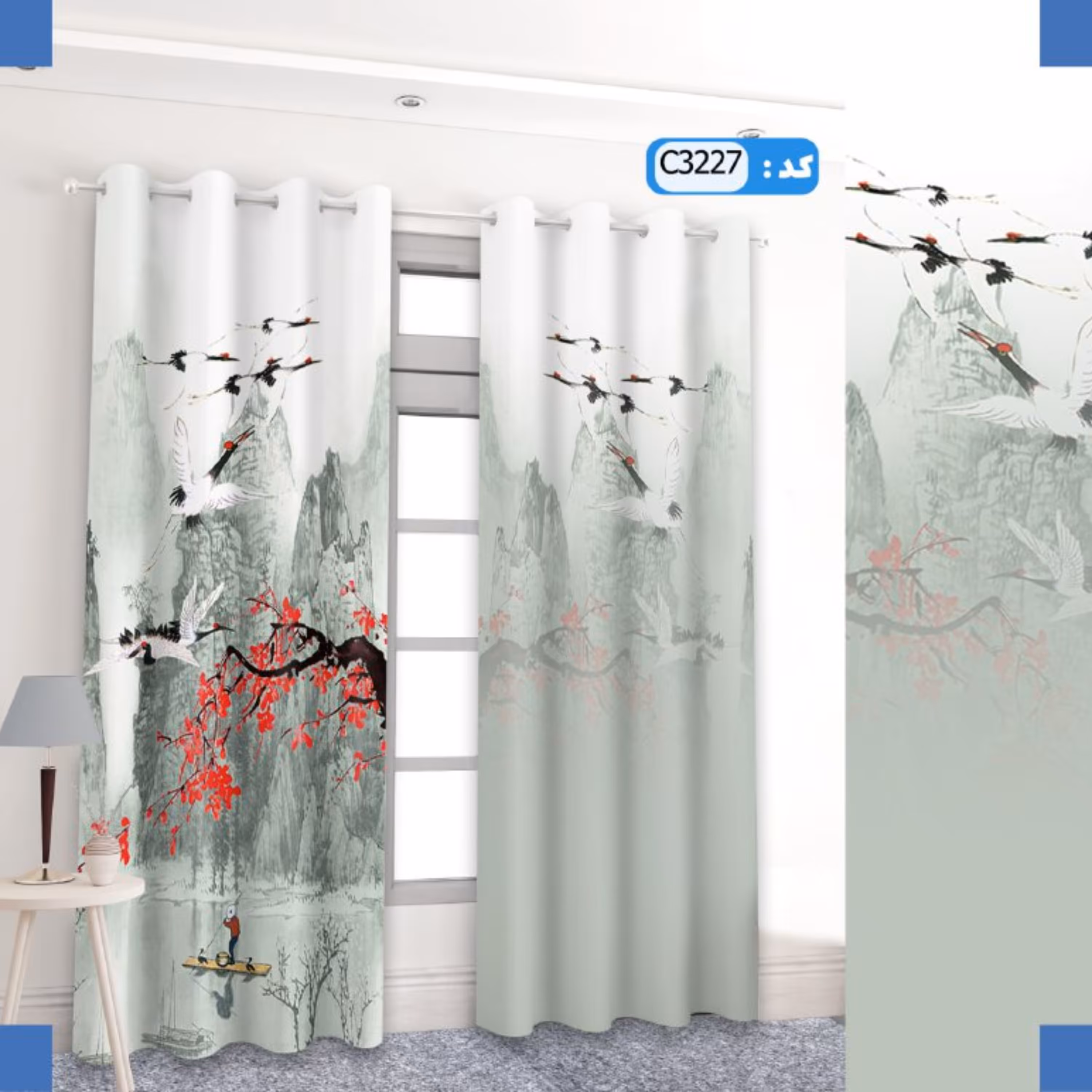 پرده تصویری پانچ شده ارتفاع 3 متر و عرض 1.5 متر  در طرح 3