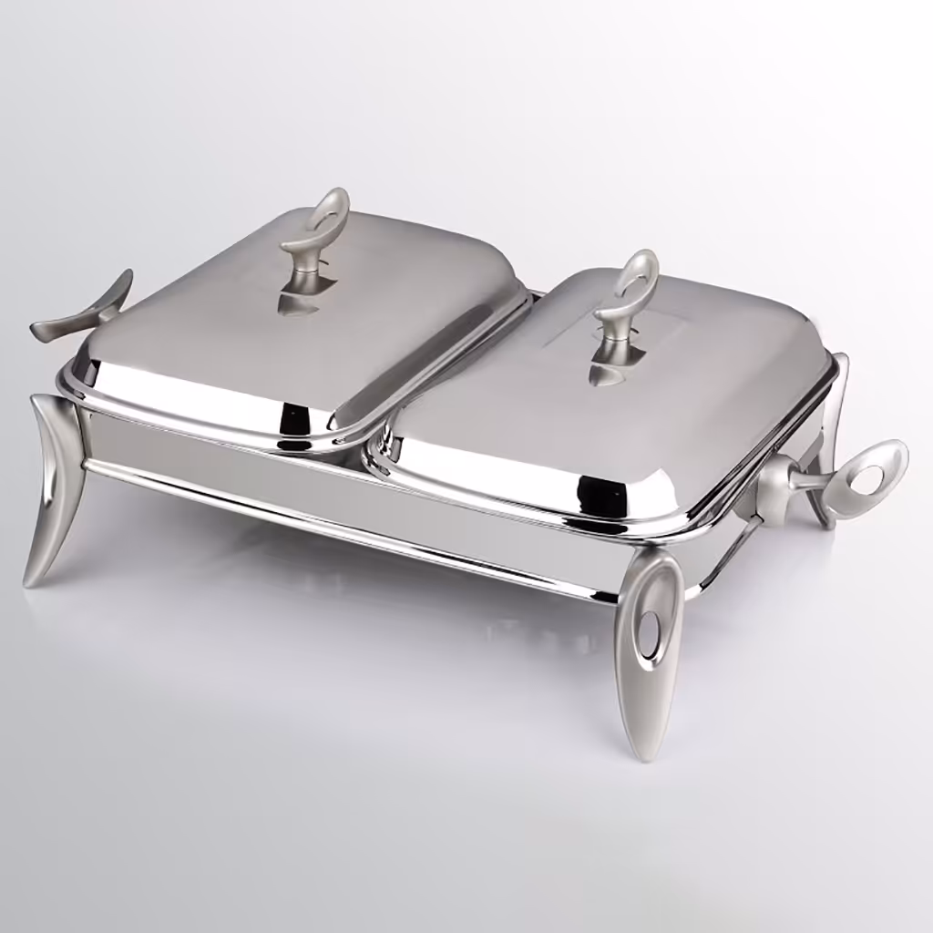 سوفله مستطیل دو خانه تک استیل مدل لوپ (استیل)