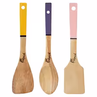 سرویس کفگیر و ملاقه  چوبی 3 پارچه فرتاپیچ کد 10