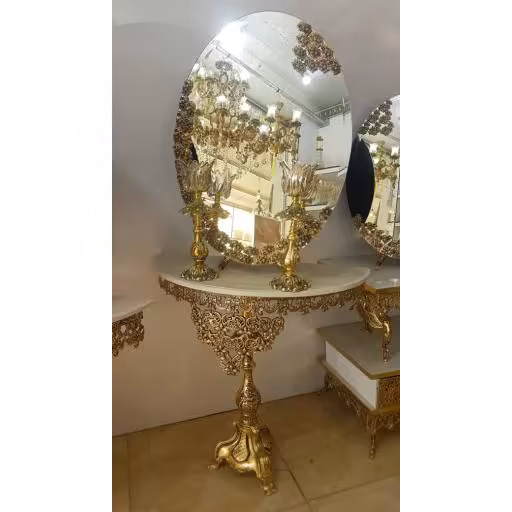 آینه کنسول آلیاژ 70 طلایی دو ردیفه