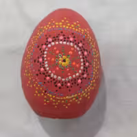 تخم مرغ تزیینی برای هفت سین نقطه کوبی شده در رنگ  قرمز  